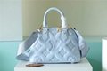               Women Alma BB Handbag Blue Quilted Embroidered Smooth Calf     ote 1