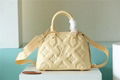 Louis Vuitton Women Alma BB Handbag Blue Quilted Embroidered Smooth Calf LV tote