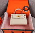 Hermes epsom mini kelly bag pink Hermes logo shoulder bag