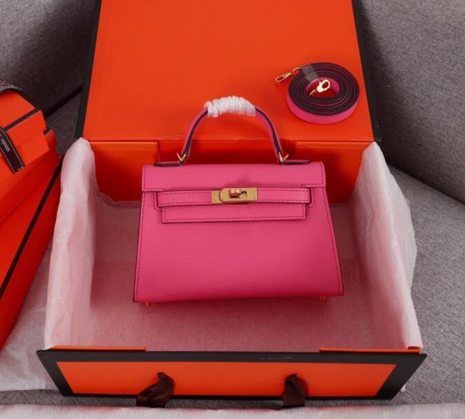        epsom mini kelly bag pink        logo shoulder bag