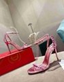 Christian Louboutin Spikita Strap 100 metallic Leather Sandals in Pink 