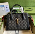 Gucci Dionysus GG super mini bag in black and ivory denim gucci chain bags