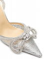 MACH & MACH Double Bow crystal-embellished leather and PVC heeled sandals