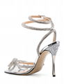 MACH & MACH Double Bow crystal-embellished leather and PVC heeled sandals 5