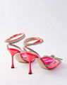 MACH & MACH Double Bow crystal-embellished leather and PVC heeled sandals