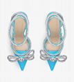 MACH & MACH Double Bow crystal-embellished leather and PVC heeled sandals