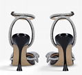 MACH & MACH Double Bow crystal-embellished leather and PVC heeled sandals