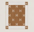Hermes Avalon throw blanket H jacquard woven wool and cashmere blanket 