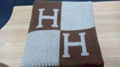 Hermes Avalon throw blanket H jacquard woven wool and cashmere blanket 