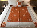 Hermes Avalon throw blanket H jacquard woven wool and cashmere blanket 