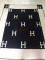 Hermes Avalon throw blanket H jacquard woven wool and cashmere blanket 