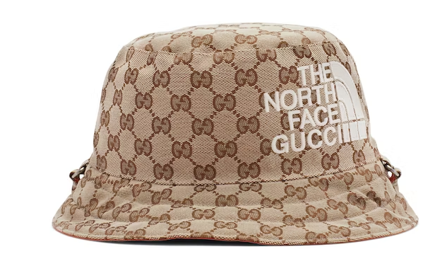       x The North Face GG Canvas Bucket Hat Beige/Ebony Fashion Caps 2
