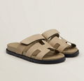 Men's Hermes Chypre brown sandals cheap strap sandal