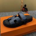 Men's Hermes Chypre brown sandals cheap strap sandal