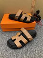 Men's Hermes Chypre brown sandals cheap strap sandal