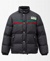      Web Stripe nylon-shell quilted down jacket men down coats  1