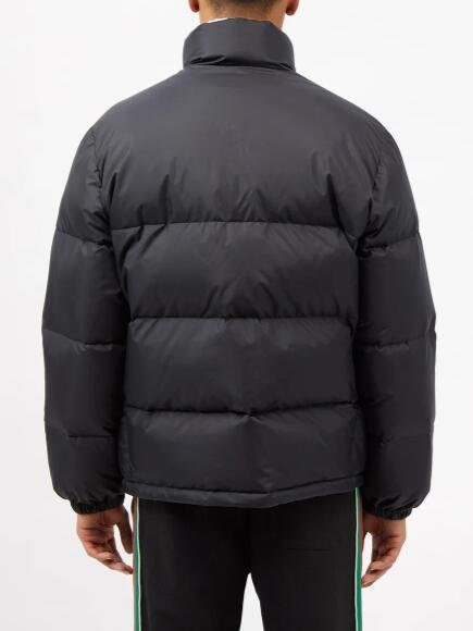       Web Stripe nylon-shell quilted down jacket men down coats  4