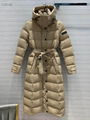          Quilted down coat Women logo belt long Puffer Jackets 1