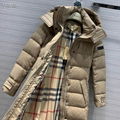 Burberry Quilted down coat Women logo belt long Puffer Jackets