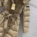          Quilted down coat Women logo belt long Puffer Jackets 7