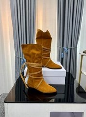 Isabel Marant Siane suede knee-high Flat boots with chic leather-wrapped ties