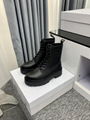 CELINE BULKY LACED UP BOOT IN SHINY BULL BLACK WOMEN LEATHER LACE UP ANKLE BOOTS