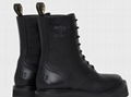 CELINE BULKY LACED UP BOOT IN SHINY BULL BLACK WOMEN LEATHER LACE UP ANKLE BOOTS