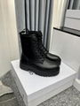 CELINE BULKY LACED UP BOOT IN SHINY BULL BLACK WOMEN LEATHER LACE UP ANKLE BOOTS