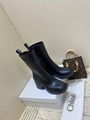       Betty rubber boots block heel square toe heeled pvc rain boot       shoes  6