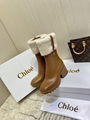 Chloe PVC Fur Betty Boots Black Chloe Block heel boots