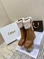 Chloe PVC Fur Betty Boots Black Chloe Block heel boots