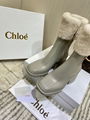 Chloe PVC Fur Betty Boots Black Chloe Block heel boots