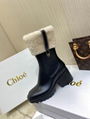 Chloe PVC Fur Betty Boots Black Chloe Block heel boots