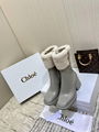 Chloe PVC Fur Betty Boots Black Chloe Block heel boots