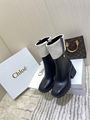 Chloe PVC Fur Betty Boots Black Chloe Block heel boots