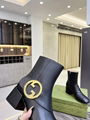 GUCCI Blondie GG-Supreme canvas boots Gucci zip up Round toe boots 