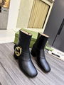 GUCCI Blondie GG-Supreme canvas boots Gucci zip up Round toe boots 