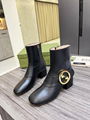 GUCCI Blondie GG-Supreme canvas boots Gucci zip up Round toe boots 