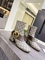 GUCCI Blondie GG-Supreme canvas boots Gucci zip up Round toe boots 