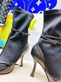 Jimmy Choo x Mugler buckle strap mid calf boots Women buckle strap boots 