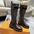 Louis Vuitton LV monogram knee flat boots LV Women high boots