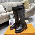 Louis Vuitton LV monogram knee flat boots LV Women high boots