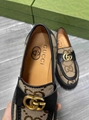 Gucci Leather lug sole Horsebit loafer women platform slip one shoes