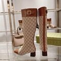 Gucci Ellis GG-monogram canvas knee high boots in beige and ebony GG canvas