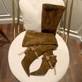 Balmain over the knee Chain Boots for Women heel leather boots  2