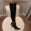 Balmain over the knee Chain Boots for Women heel leather boots  6