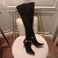 Balmain over the knee Chain Boots for Women heel leather boots  5