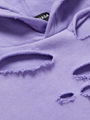 BALENCIAGA Oversized Distressed Logo Print Cotton Jersey Hoodie destroyed hood
