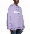 BALENCIAGA Oversized Distressed Logo Print Cotton Jersey Hoodie destroyed hood