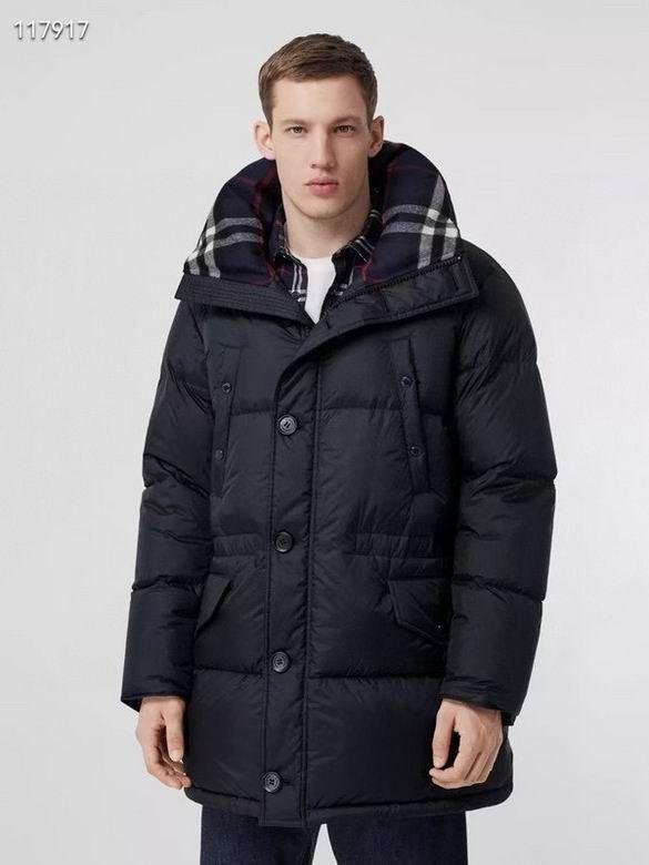          Hooded Goose Feather Check Puffer Down Coat Men Hooded Puffer Coat